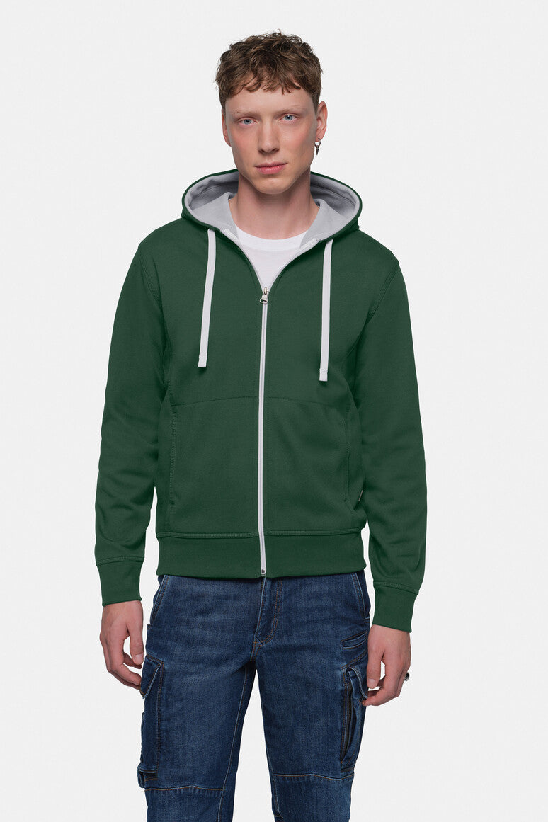 HAKRO Kapuzenjacke Bonded tanne/silber