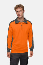 HAKRO Zip-Sweatshirt Contrast Mikralinar orange/anthrazit