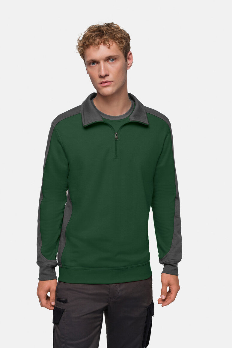 HAKRO Zip-Sweatshirt Contrast Mikralinar tanne/anthrazit