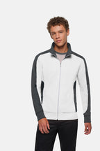 HAKRO Sweatjacke Contrast Mikralinar® weiß/anthrazit