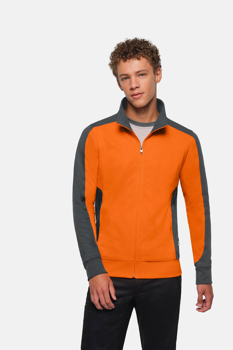 HAKRO Sweatjacke Contrast Mikralinar® orange/anthrazit