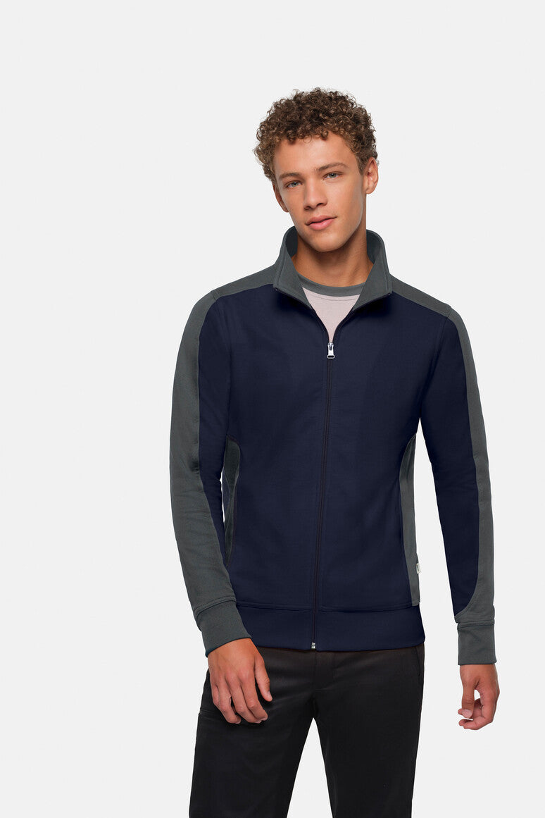 HAKRO Sweatjacke Contrast Mikralinar® tinte/anthrazit