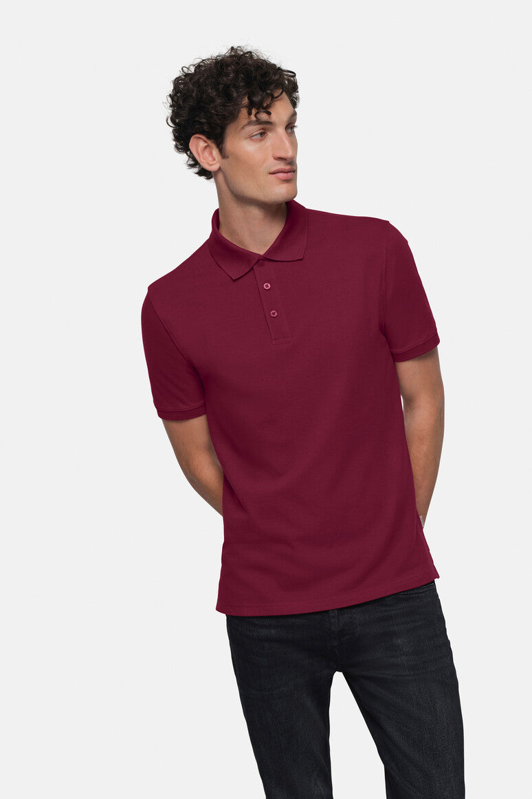 HAKRO Poloshirt Bio-Baumwolle GOTS weinrot