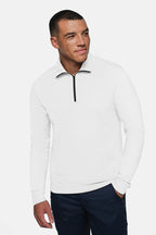 HAKRO Zip-Longsleeve Piqué MIKRALINAR ECO weiß