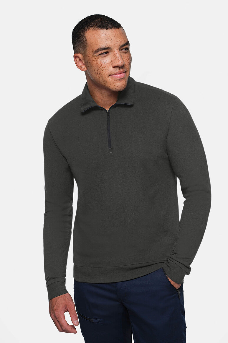 HAKRO Zip-Longsleeve Piqué MIKRALINAR ECO karbongrau