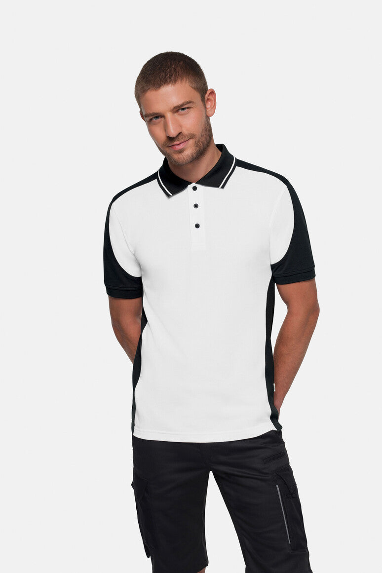 HAKRO Poloshirt Contrast  MIKRALINAR ECO weiß/schwarz