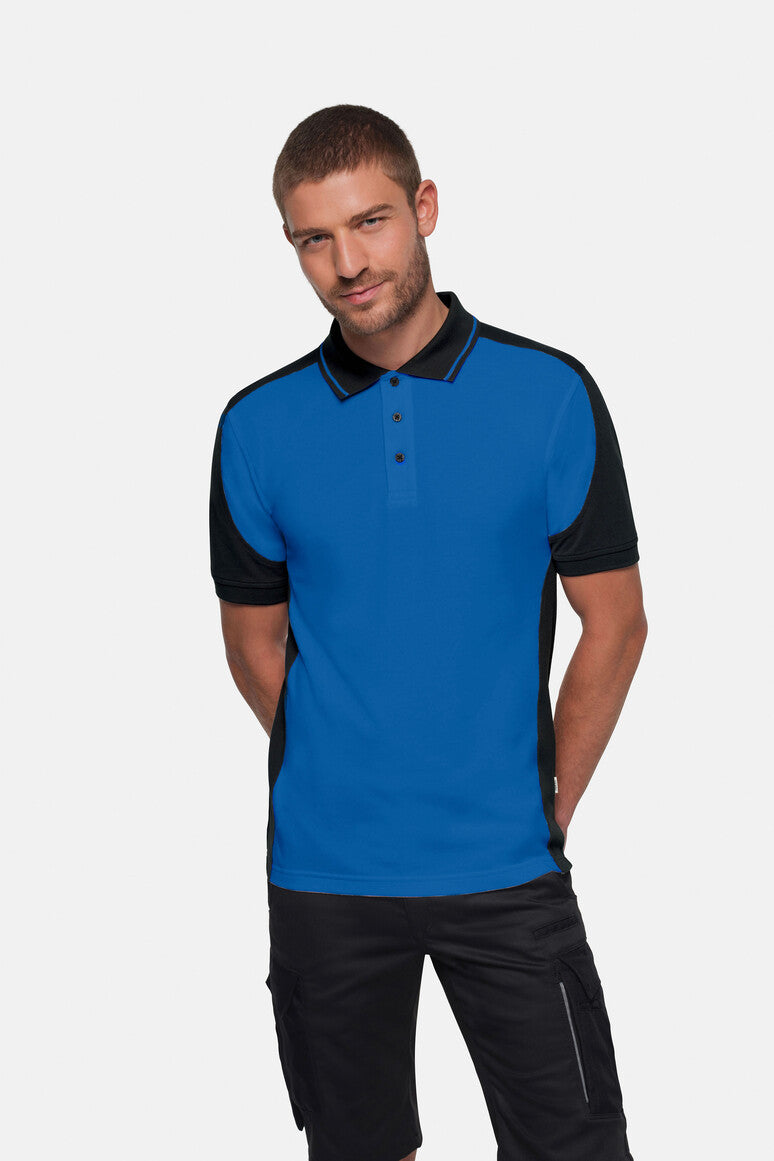 HAKRO Poloshirt Contrast  MIKRALINAR ECO royalblau/schwarz