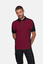 HAKRO Poloshirt Contrast  MIKRALINAR ECO weinrot/schwarz