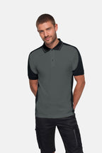 HAKRO Poloshirt Contrast  MIKRALINAR ECO anthrazit/schwarz