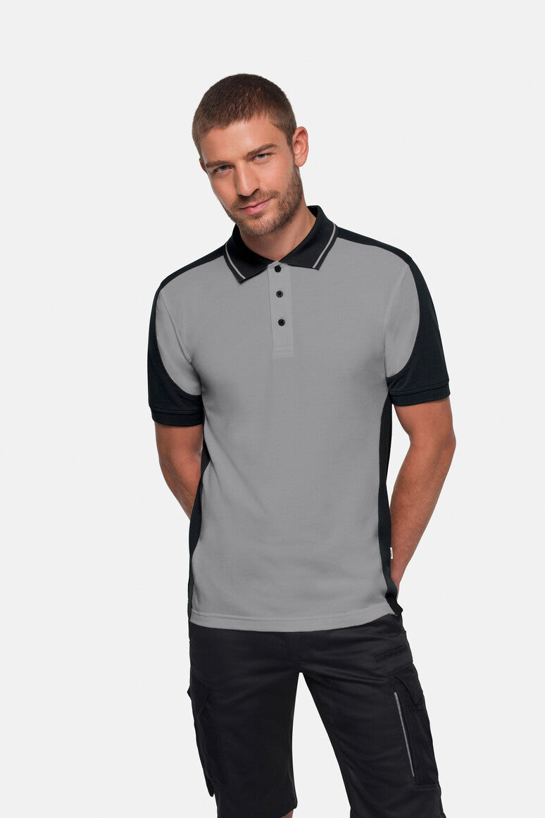 HAKRO Poloshirt Contrast  MIKRALINAR ECO titan/schwarz