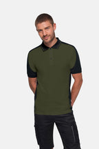 HAKRO Poloshirt Contrast  MIKRALINAR ECO olive/schwarz