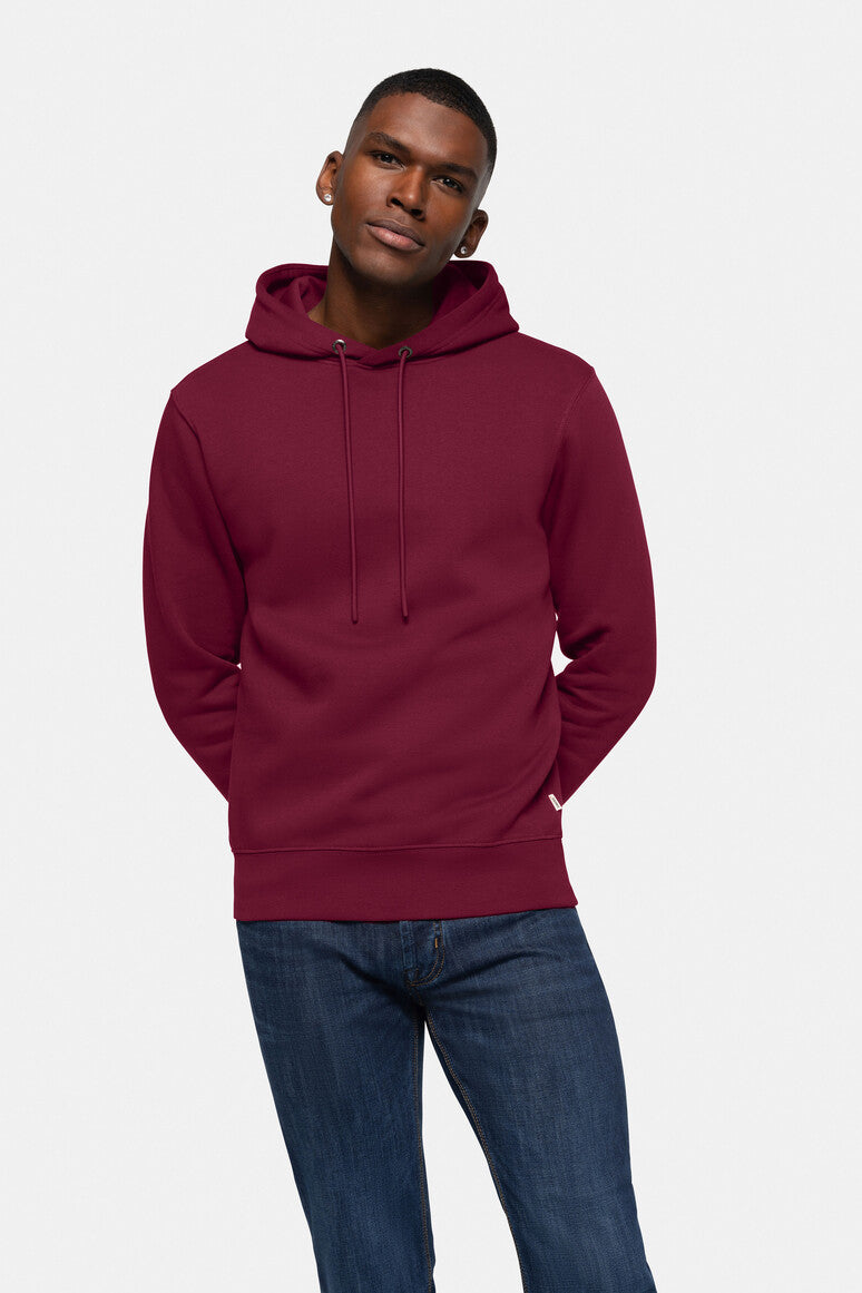 HAKRO Kapuzen-Sweatshirt Bio-Baumwolle GOTS weinrot