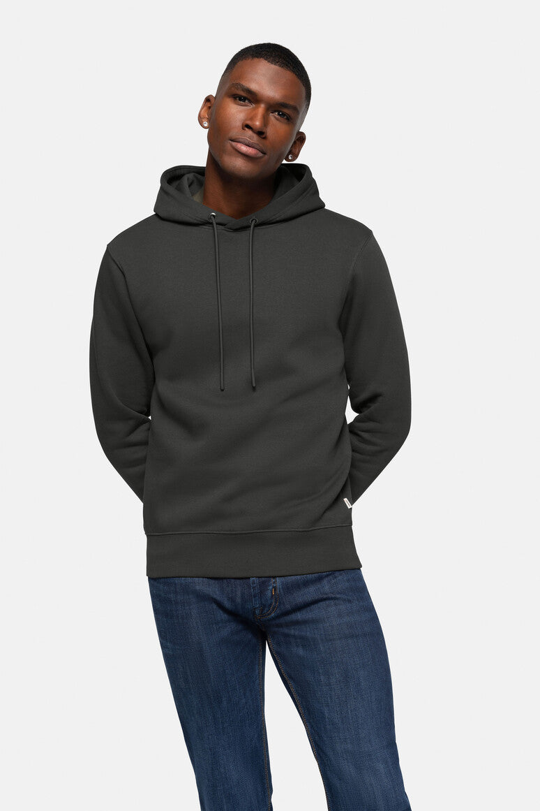 HAKRO Kapuzen-Sweatshirt Bio-Baumwolle GOTS karbongrau