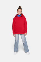 HAKRO Kinder Kapuzen-Sweatshirt Bio-Baumwolle rot
