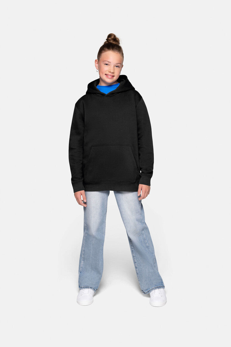 HAKRO Kinder Kapuzen-Sweatshirt Bio-Baumwolle schwarz