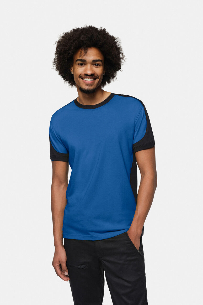 HAKRO T-Shirt Contrast MIKRALINAR ECO royalblau/schwarz