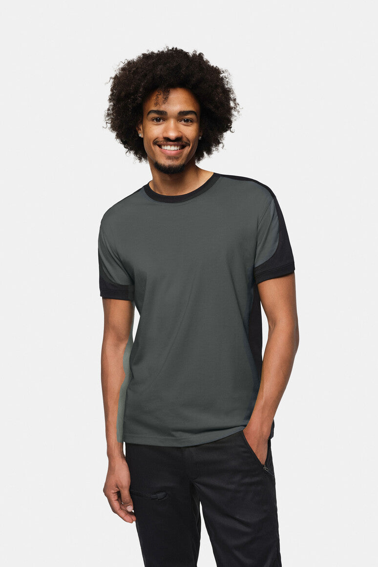 HAKRO T-Shirt Contrast MIKRALINAR ECO anthrazit/schwarz