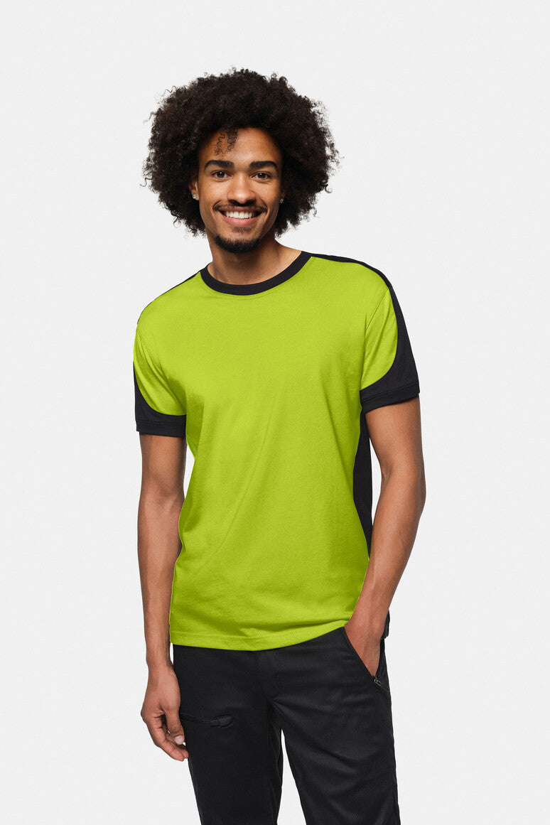 HAKRO T-Shirt Contrast MIKRALINAR ECO kiwi/schwarz