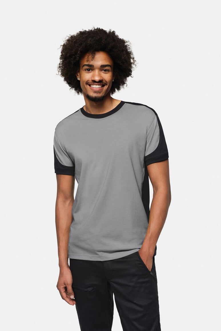 HAKRO T-Shirt Contrast MIKRALINAR ECO titan/schwarz