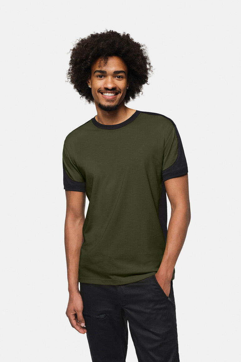 HAKRO T-Shirt Contrast MIKRALINAR ECO olive/schwarz