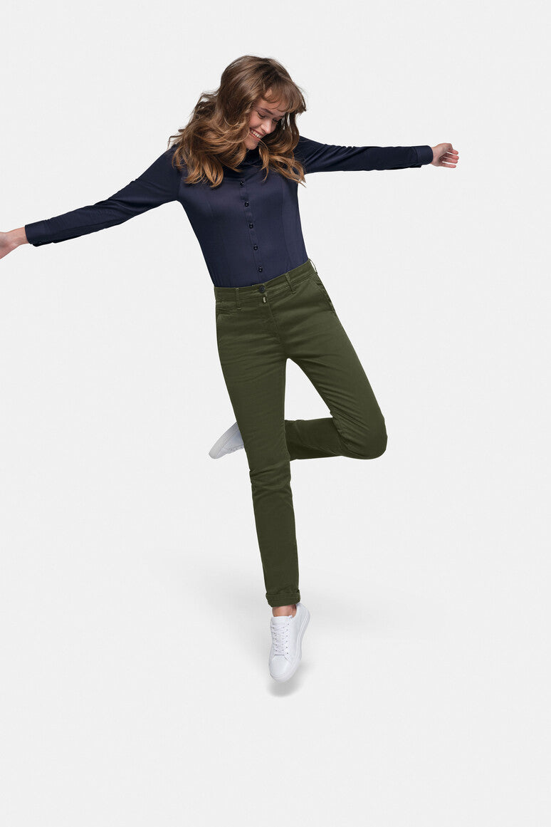 HAKRO Damen Chinohose X-Stretch olive