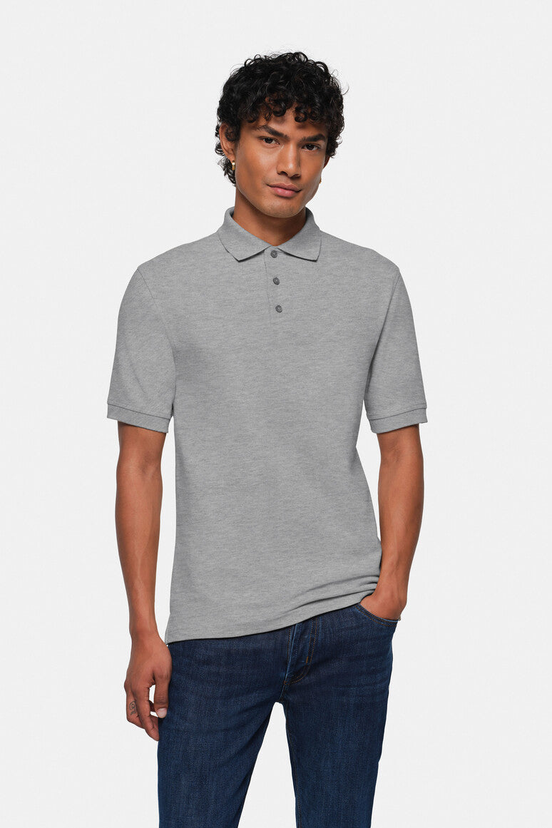 HAKRO Poloshirt Top grau meliert