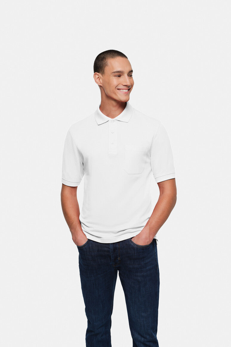 HAKRO Pocket-Poloshirt Top weiß