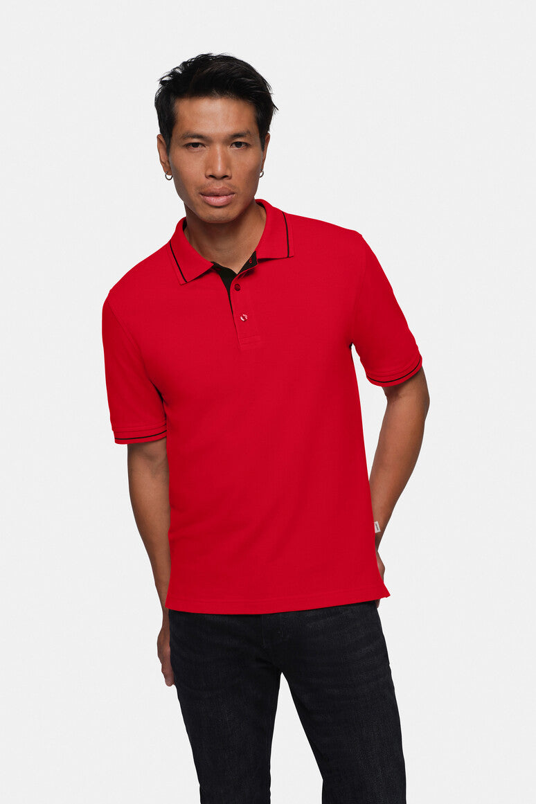 HAKRO Poloshirt Casual rot/schwarz