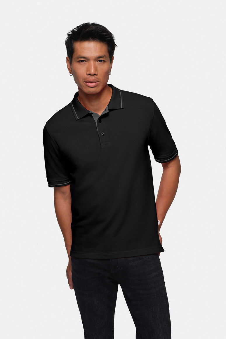 HAKRO Poloshirt Casual schwarz/silber