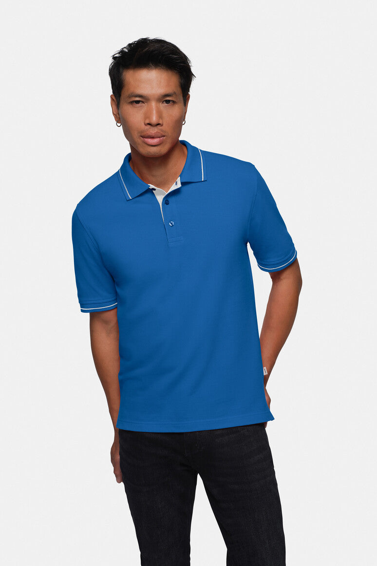 HAKRO Poloshirt Casual royalblau/weiß