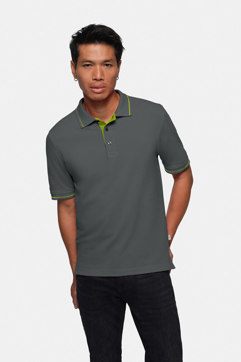 HAKRO Poloshirt Casual anthrazit/kiwi