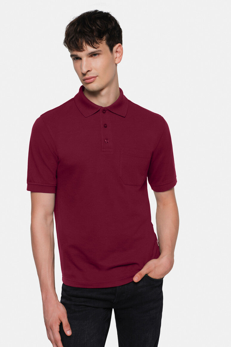 HAKRO Pocket-Poloshirt Mikralinar® weinrot