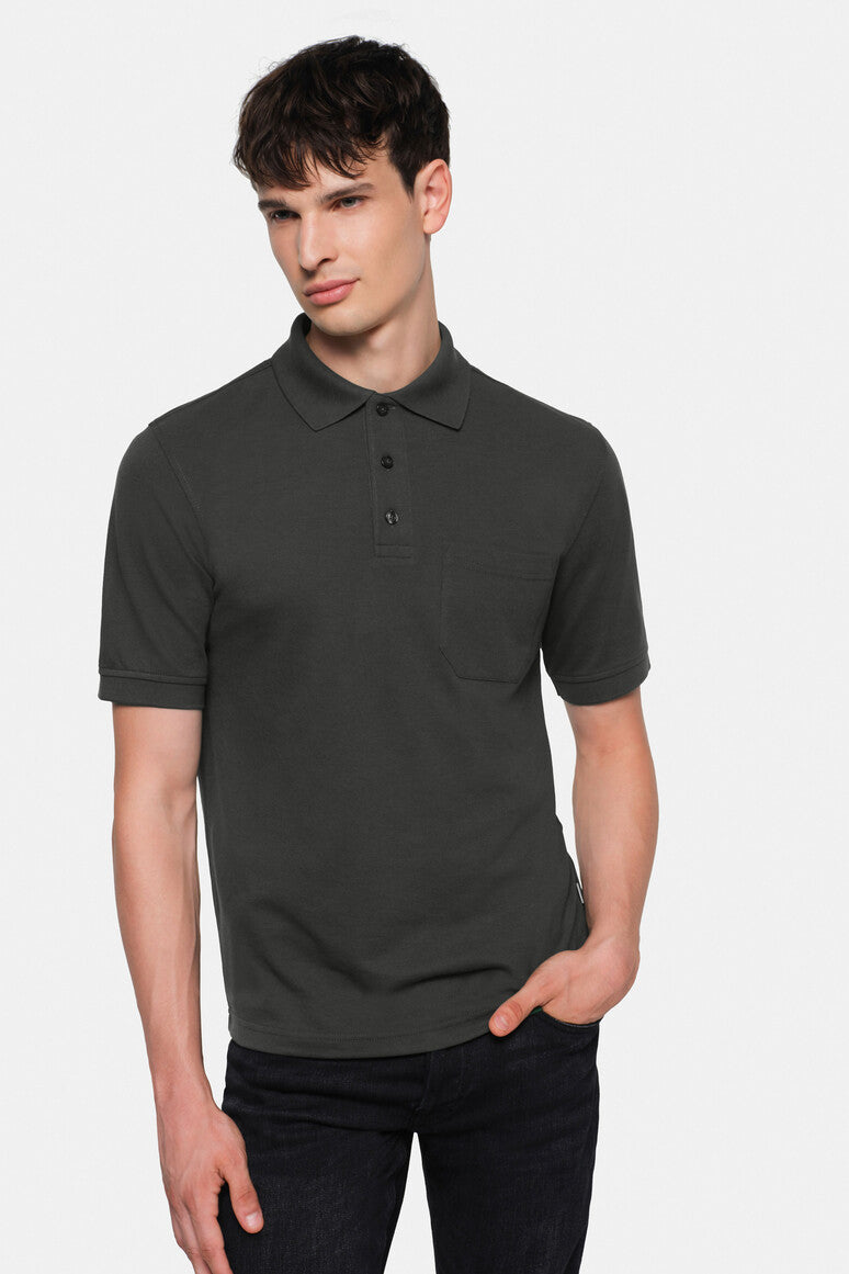 HAKRO Pocket-Poloshirt Mikralinar® karbongrau