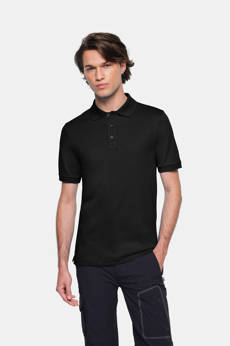 HAKRO Cotton Tec® Poloshirt schwarz