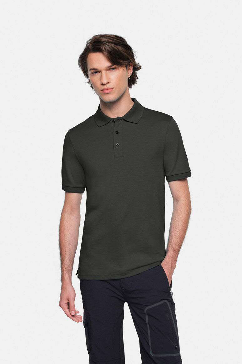HAKRO Cotton Tec® Poloshirt karbongrau