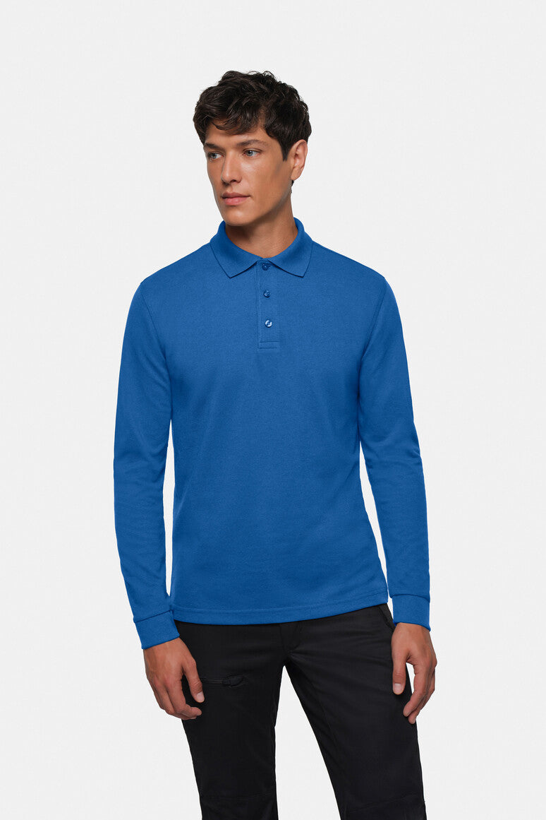 HAKRO Longsleeve-Poloshirt Mikralinar® royalblau