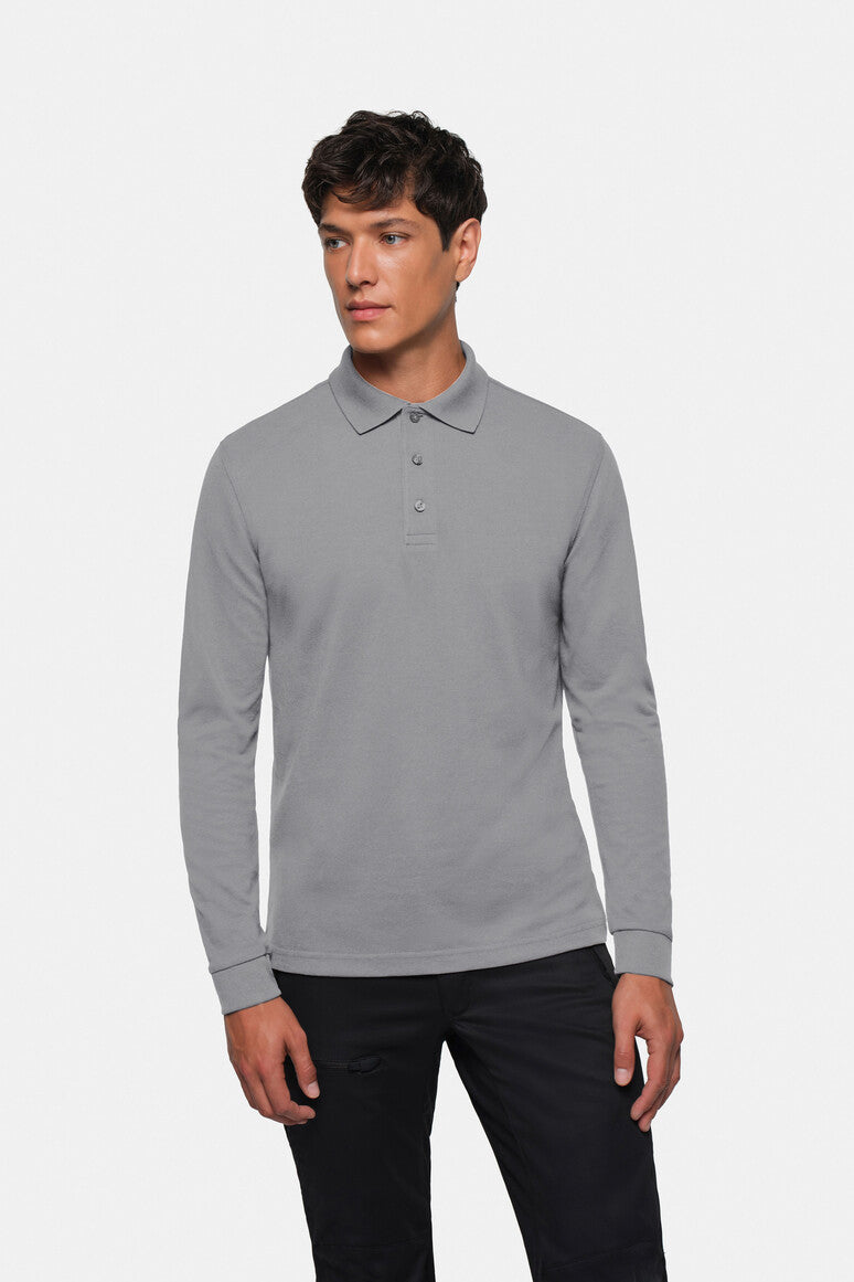 HAKRO Longsleeve-Poloshirt Mikralinar® titan