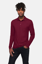 Pocket Longsleeve-Polo Mikralinar ECO weinrot