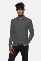 Pocket Longsleeve-Polo Mikralinar ECO anthrazit