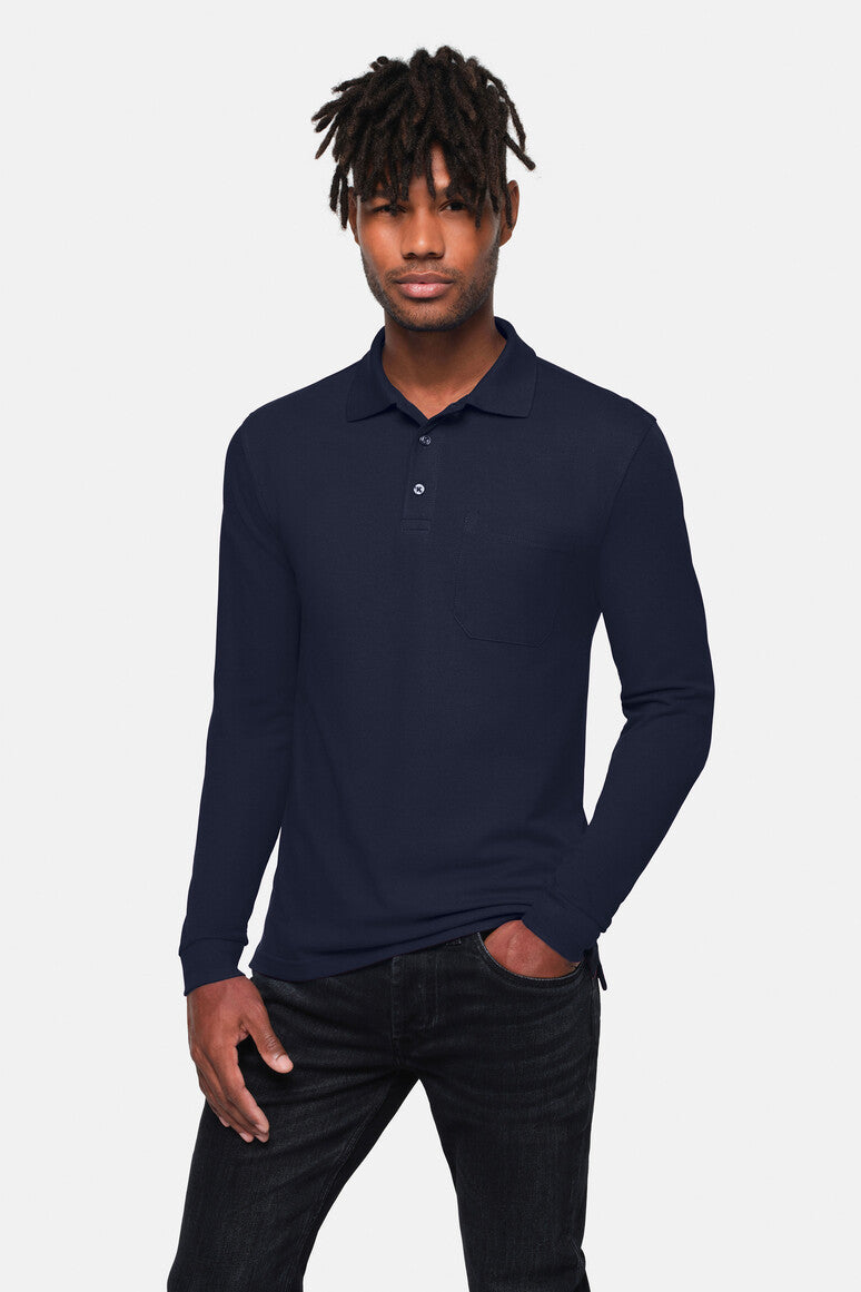 Pocket Longsleeve-Polo Mikralinar ECO tinte