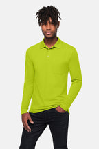 Pocket Longsleeve-Polo Mikralinar ECO kiwi