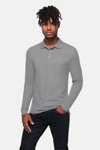 Pocket Longsleeve-Polo Mikralinar ECO titan