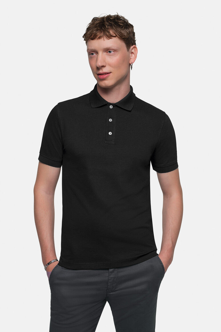 HAKRO Poloshirt Stretch schwarz