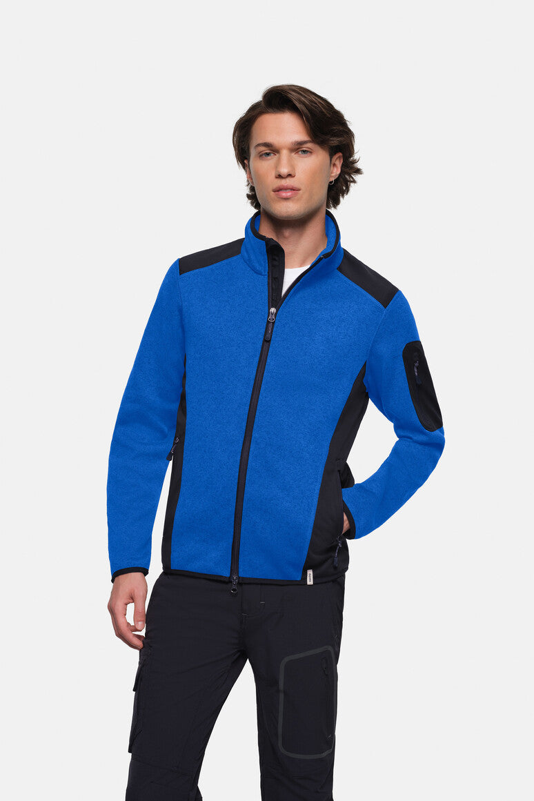HAKRO Strickfleecejacke Dawson royalblau meliert