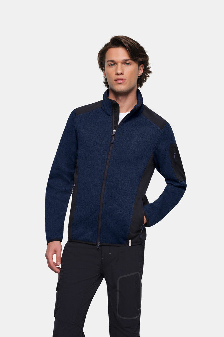 HAKRO Strickfleecejacke Dawson marine meliert