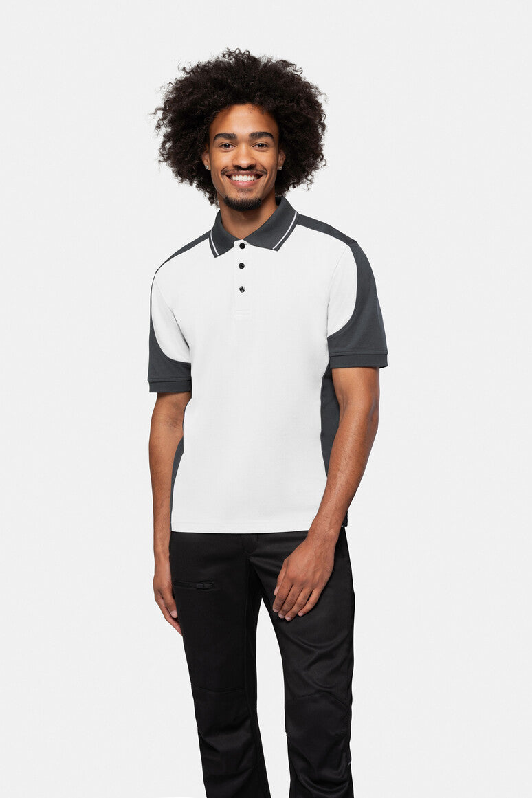 HAKRO Poloshirt Contrast Mikralinar® weiß/anthrazit