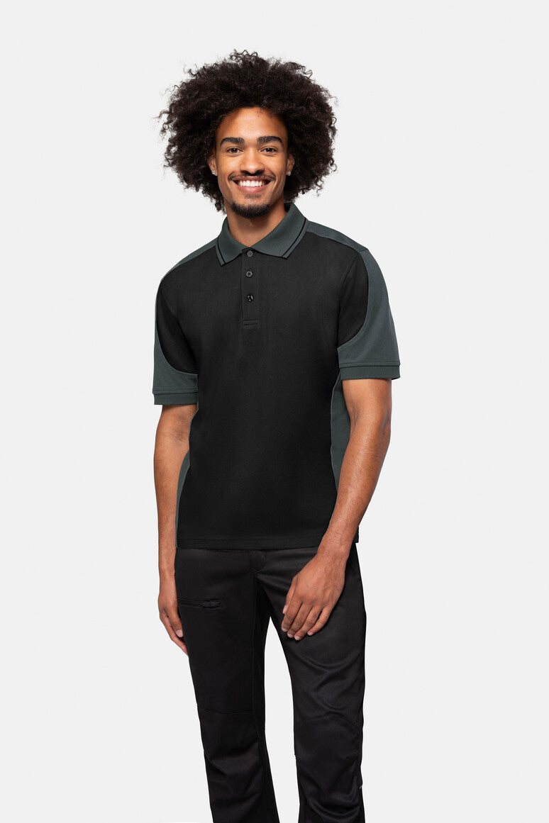 HAKRO Poloshirt Contrast Mikralinar® schwarz/anthrazit