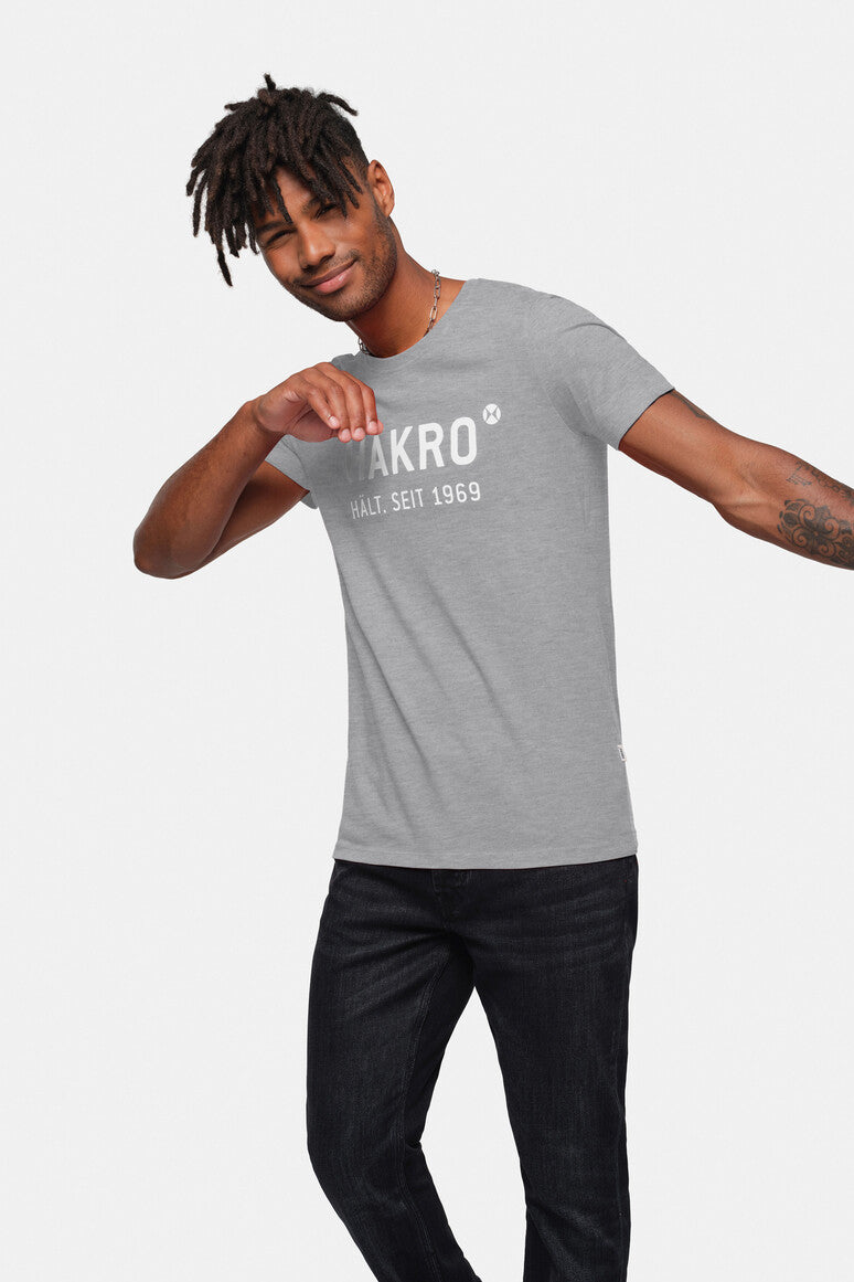 HAKRO T-Shirt Logo grau meliert