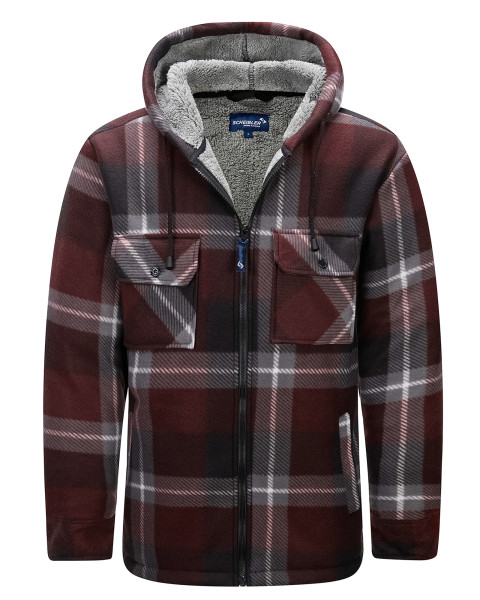 Scheibler Arbeitsjacke Thermojacke Galway weinrot/schwarz/grau - Fleecejacke