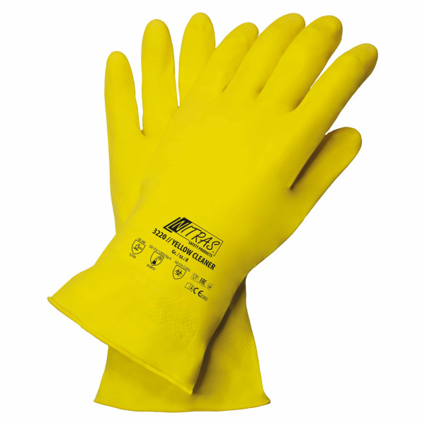 Nitras Safety Latex Haushaltshandschuhe YELLOW CLEANER